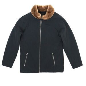 Marmot Black Jacket Women's Large Fleece Lined Fur Trimmed Furlong‎ Winter Coat
